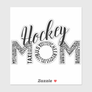 Hockey Mama Word Art Aufkleber