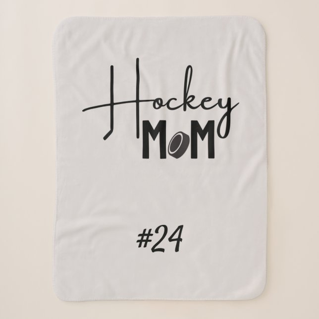 Hockey Mama Zahnraddecke Kalligrafie grau Sherpadecke (Vorderseite)