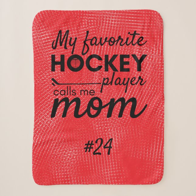 Hockey Mama Zahnraddecke Lieblingsspieler Rot Sherpadecke (Vorderseite)
