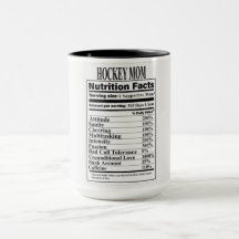 Hockey Maman Nutrition Fiches Mug