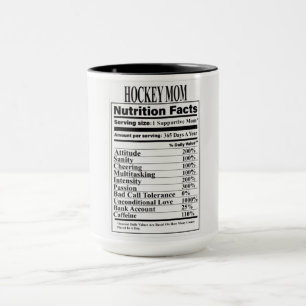 Hockey Maman Nutrition Fiches Mug