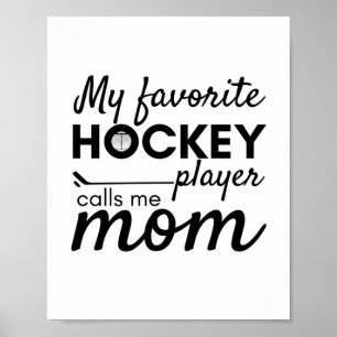 Hockey Maman poster favori joueur blanc