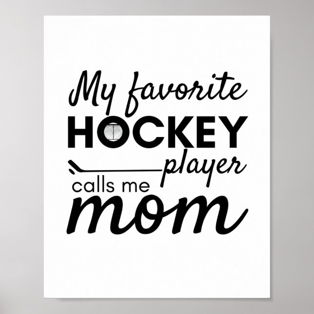 Hockey Maman poster favori joueur blanc (Devant)