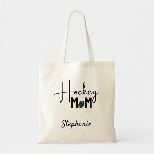 Hockey Maman sac fourre-tout calligraphie noir (Devant)