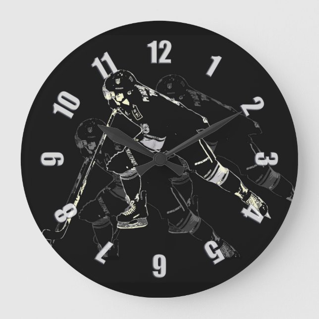 Hockey Mania - Hockey Player Große Wanduhr (Vorderseite)