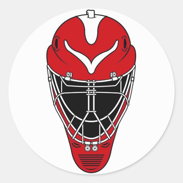 Hockey-Maske Runder Aufkleber (Vorderseite)