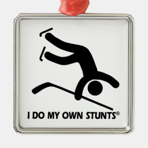 Hockey meine eigenen Bremsungen Silbernes Ornament