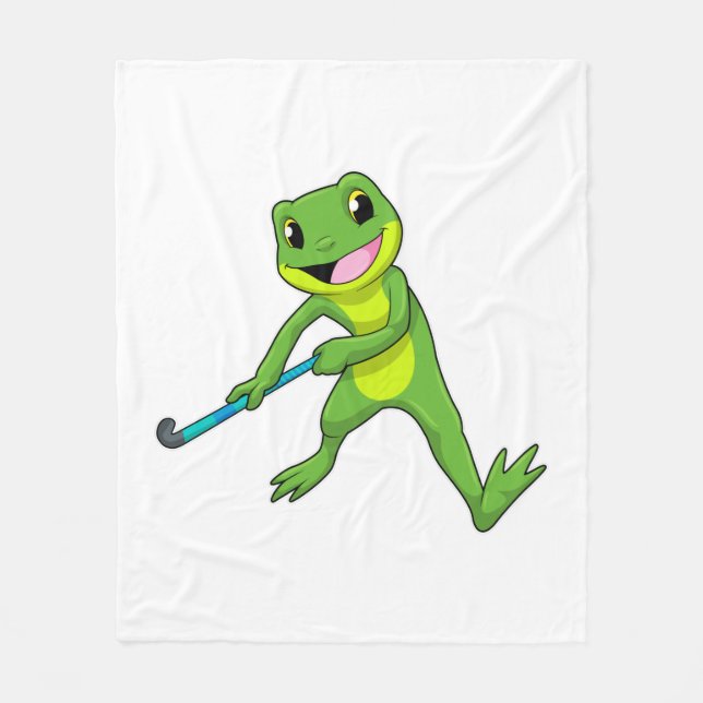 Hockey mit Hockey-Schläger Fleecedecke (Vorderseite)