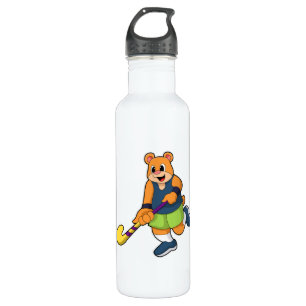Hockey mit Hockeyschläger Edelstahlflasche