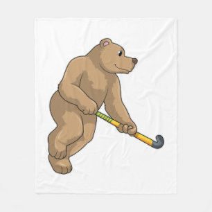 Hockey mit Hockeyschläger Fleecedecke