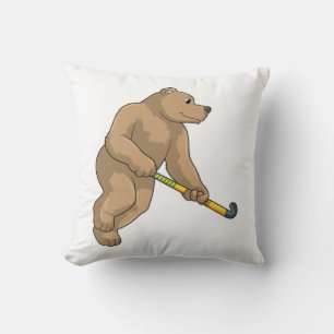 Hockey mit Hockeyschläger Kissen