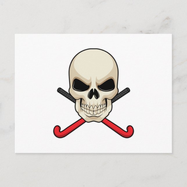 Hockey mit Hockeyschläger Postkarte (Vorderseite)