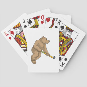 Hockey mit Hockeyschläger Spielkarten