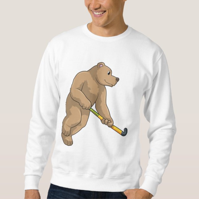 Hockey mit Hockeyschläger Sweatshirt (Vorderseite)
