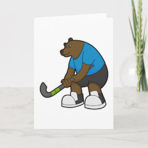 Hockey mit Hockeystick Karte