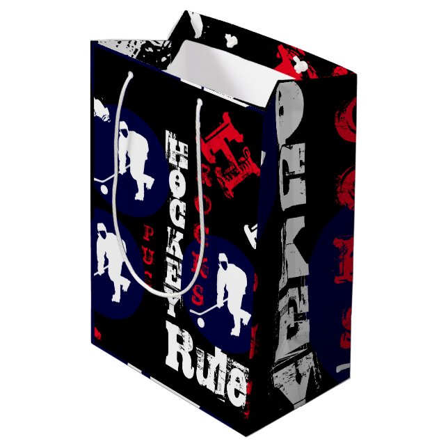 HOCKEY MITTLERE GESCHENKTÜTE (Rückseite Schrägansicht)