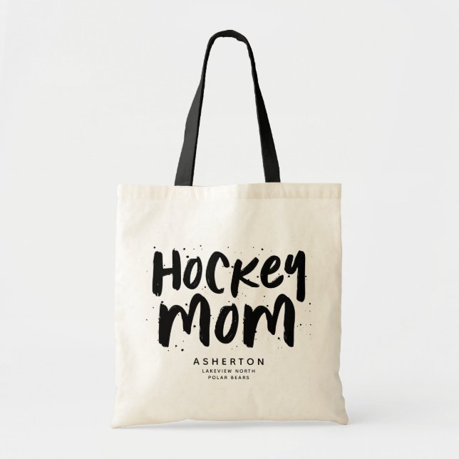Hockey Mom trendschwarzer Typ personalisiert Tote  Tragetasche (Vorne)