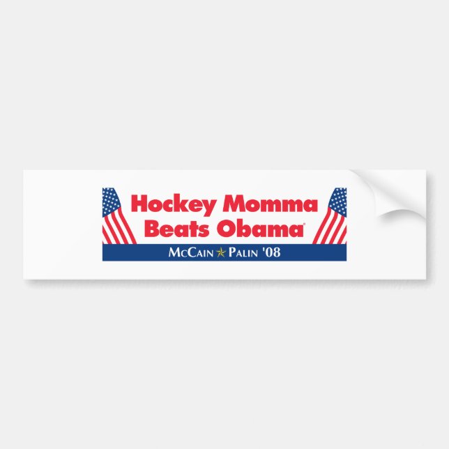 Hockey Momma schlägt Obama Autoaufkleber (Vorne)