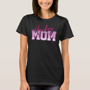 Hockey Mutter Lila rosa Leopard Printwerbung für M T-Shirt