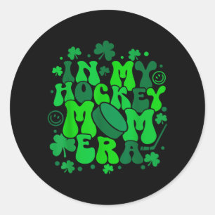 Hockey-Mutter-Vibes St. Patricks Day Irischer Sham Runder Aufkleber