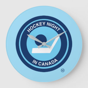 Hockey-Nacht in Retro Logo Kanadas Große Wanduhr