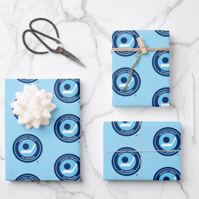 Hockey Night in Canada Retro-Logo Geschenkpapier Set (Vorderseite)