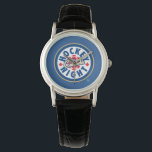 Hockey Night - Logo in Kanada Armbanduhr<br><div class="desc">Dieses Logo wird seit 1998 verwendet. Die Hockey Night in Kanada ist die Markenbezeichnung für kanadische Fernsehvorführungen der National Hockey League. Während der Name für alle NHL-Sendungen im CBC-Fernsehen verwendet wurde (unabhängig von der Tageszeit), ist die Hockey Night in Kanada in erster Linie mit ihren Saturday Night NHL-Sendungen assoziiert, eine...</div>