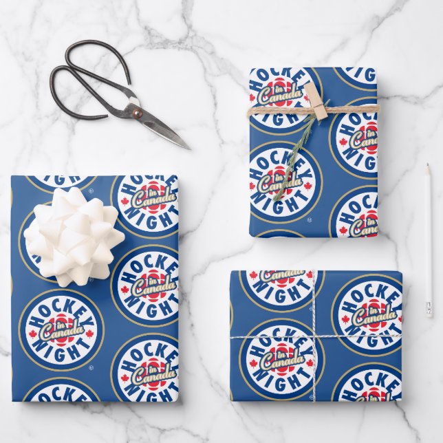 Hockey Night - Logo in Kanada Geschenkpapier Set (Vorderseite)
