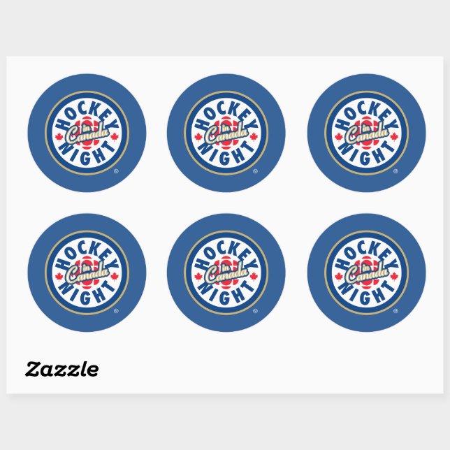 Hockey Night - Logo in Kanada Runder Aufkleber (Blatt)