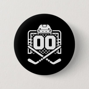 Hockey Nummer 00 Trikot Lustiger Hockeyspieler Spi Button