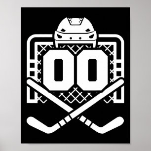 Hockey Nummer 00 Trikot Lustiger Hockeyspieler Spi Poster