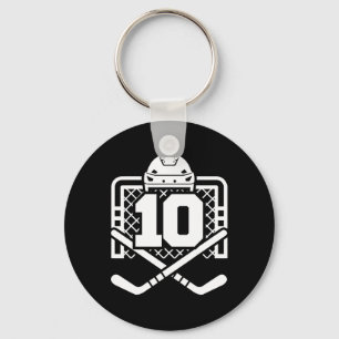 Hockey Nummer 10 Trikot Lustiger Hockeyspieler Spi Schlüsselanhänger