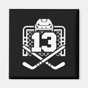 Hockey Nummer 13 Trikot Lustiger Hockeyspieler Spi Magnet