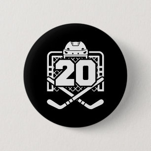 Hockey Nummer 20 Trikot Lustiger Hockeyspieler Spi Button