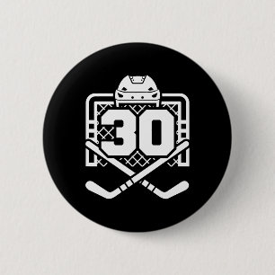 Hockey Nummer 30 Trikot Lustiger Hockeyspieler Spi Button