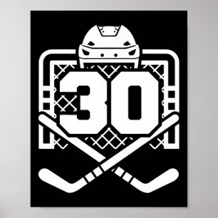 Hockey Nummer 30 Trikot Lustiger Hockeyspieler Spi Poster