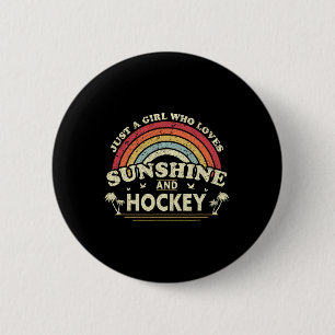 Hockey. Nur ein Mädchen, das Sonnenschein und Hock Button