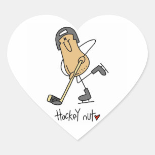 Hockey-Nuss-T-Shirts und Geschenke Herz-Aufkleber