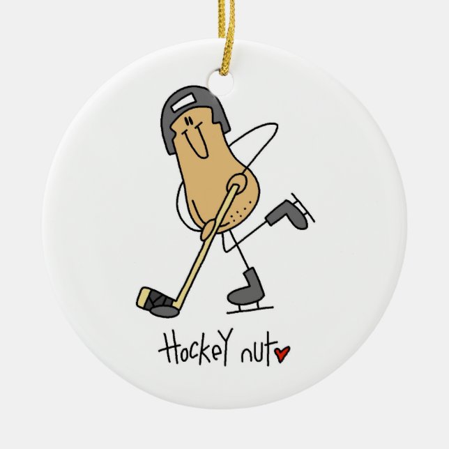 Hockey-Nuss-T - Shirts und Geschenke Keramikornament (Vorne)