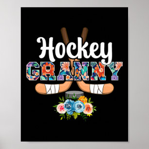Hockey-Oma-Blumen-Oma-Oma eines Hockeyspielers P Poster