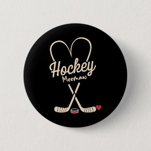 Hockey Oma Herz Hockey Spieler Button