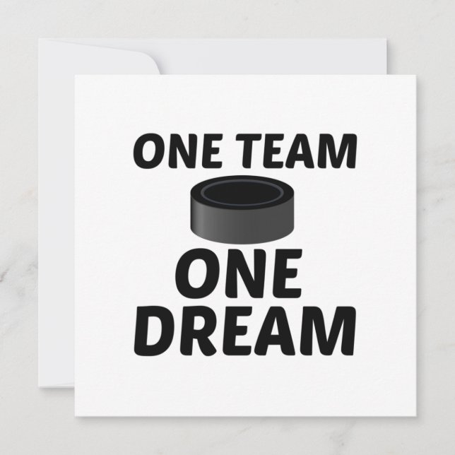 HOCKEY ONE TEAM ONE DREAM DANKESKARTE (Vorderseite)