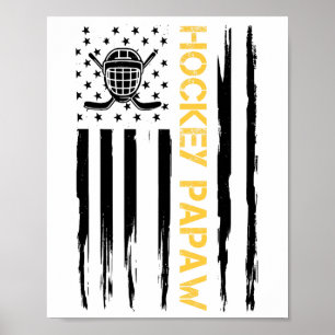 Hockey Opa Hockey Spieler USA-Flagge Poster
