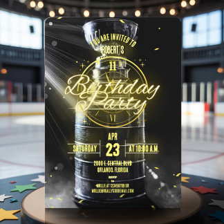 Hockey-Party-Themen-angepasstes Foto Einladung