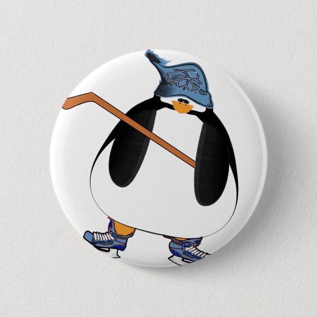 Hockey Penguin Button (Vorderseite)