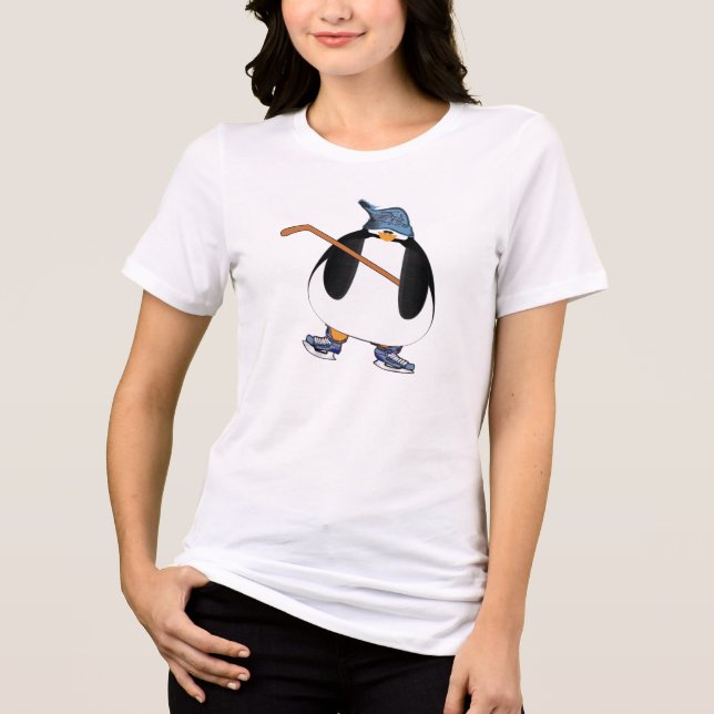 Hockey Penguin Tri-Blend Shirt (Vorderseite)