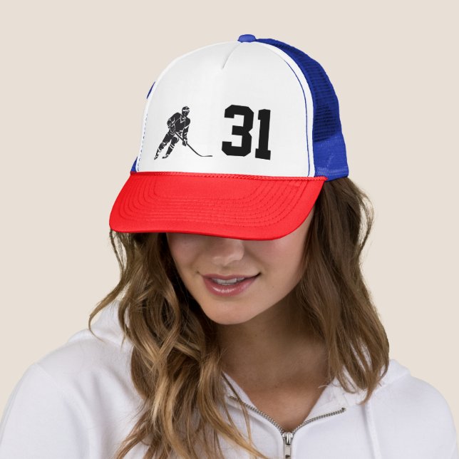 Hockey-personalisierte Hut-Schale Truckerkappe (Beispiel)