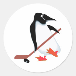 Hockey-Pinguin Runder Aufkleber