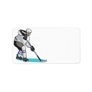 Hockey Player Adressaufkleber
