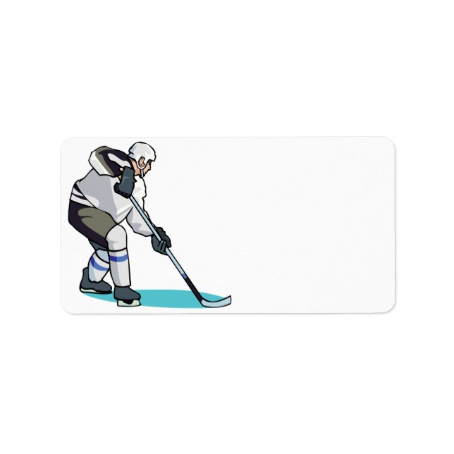 Hockey Player Adressaufkleber (Vorne)